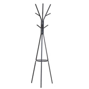 APPENDIABITI DA TERRA ATTACCAPANNI IN METALLO E LEGNO NERO 45X45X180CM