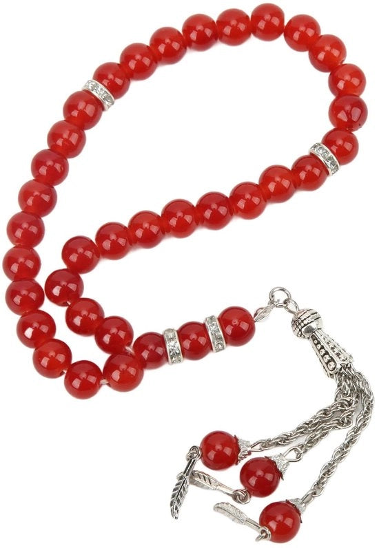 Collana da preghiera 33 perle - Perle colorate con smalto - Tasbih - Bracciale - 8 mm - Adatto come regalo - Rosario