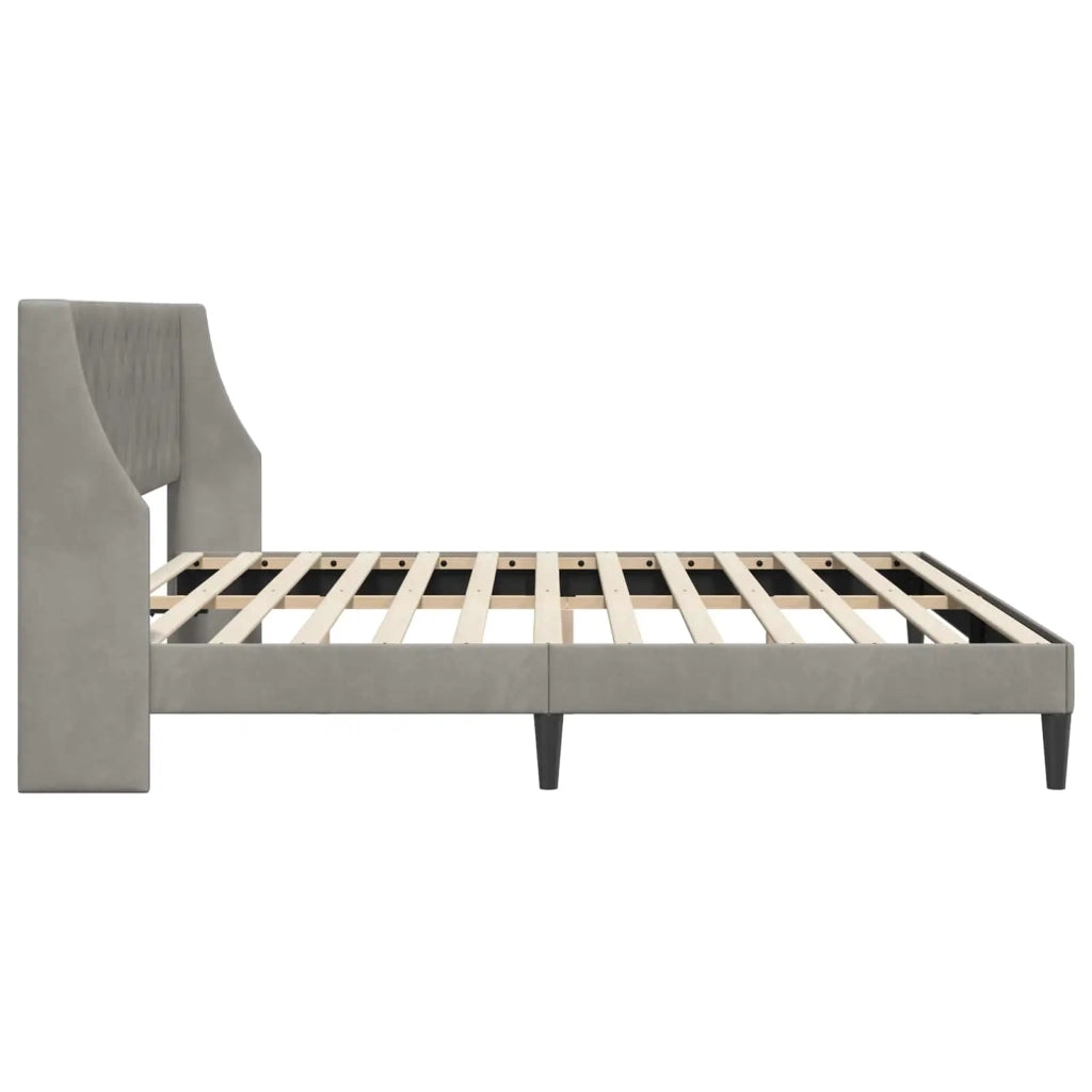 Struttura del letto Grigio chiaro 200 x 200 cm Velluto 42027448
