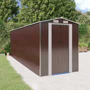 Capanno da Giardino Marrone Scuro 192x606x223cm Acciaio Zincato 3147465