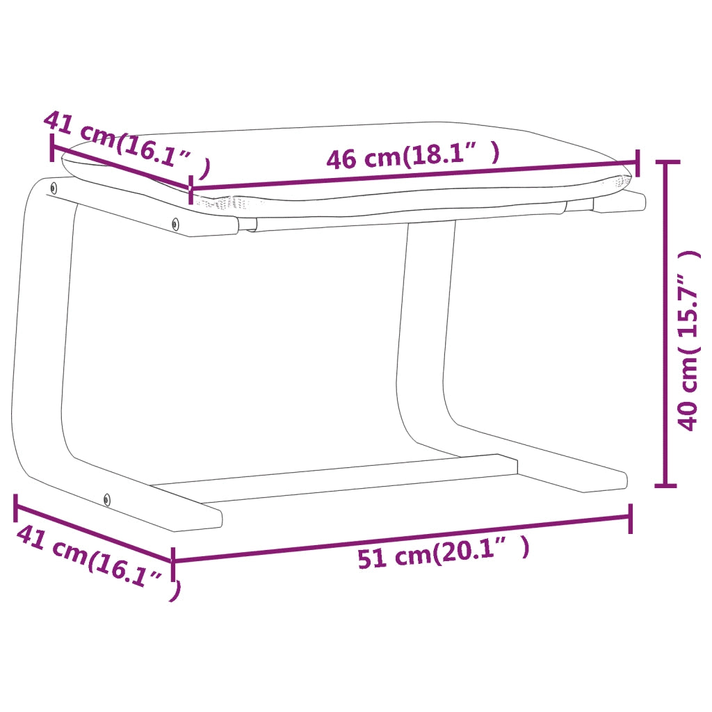 Poggiapiedi Marrone Scuro 51x41x40 cm in Tessuto 351067
