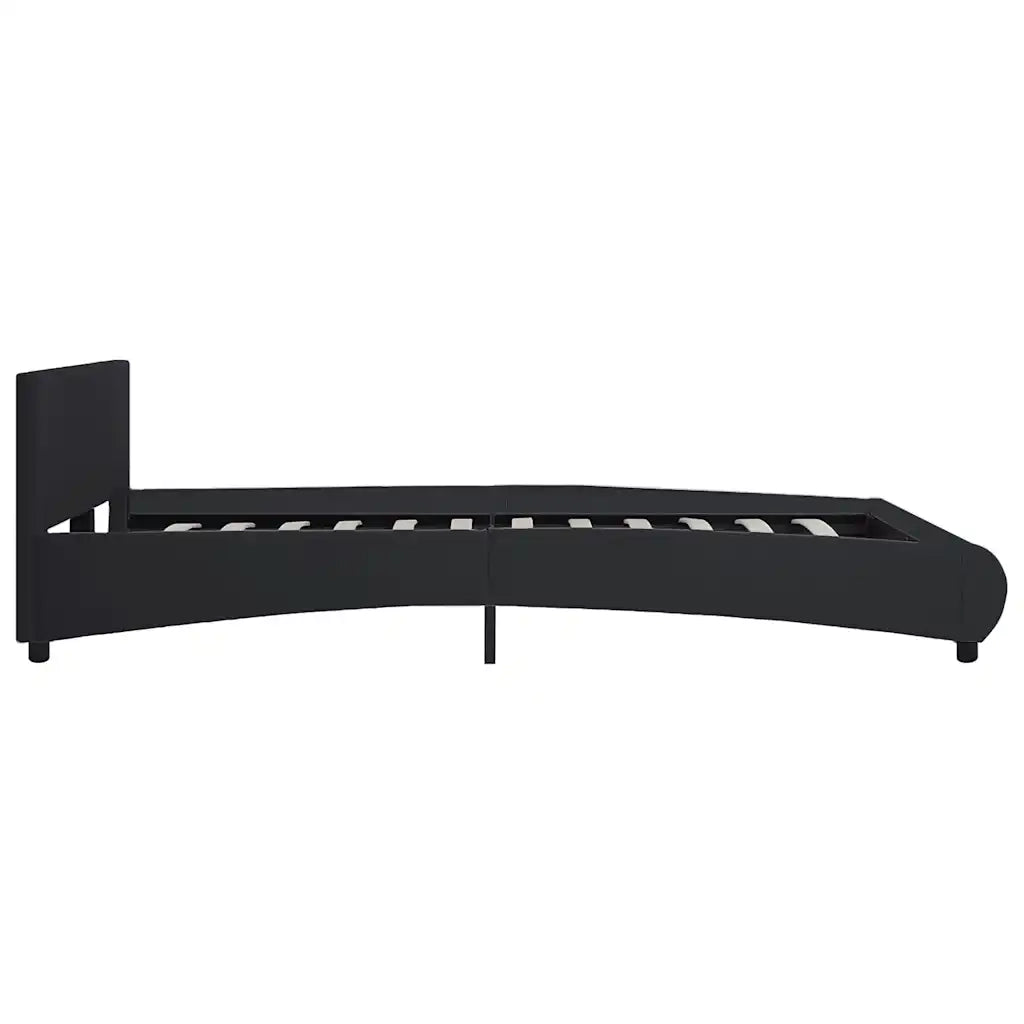 Giroletto con LED-Struttura Letto Nero in Similpelle 160x200 cm 373166