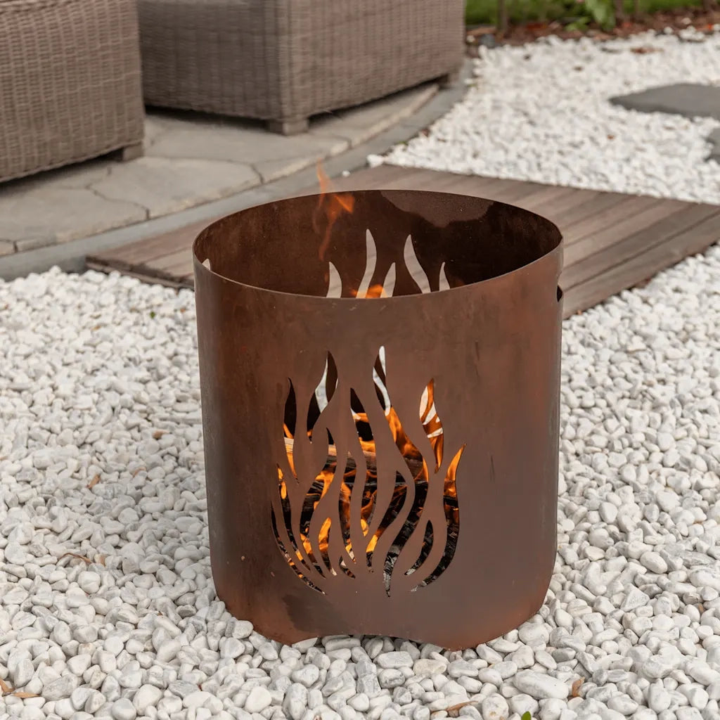 RedFire Braciere Artigianale da Giardino Kiruna Ruggine in Acciaio 441219