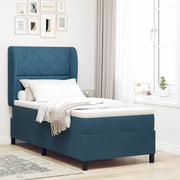 Letto a molle con materasso Blu Scuro 200 x 90 cm Velluto 3340968