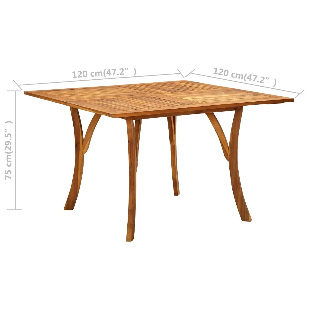 Tavolo da Giardino 120x120x75 cm in Legno Massello di Acacia 310622