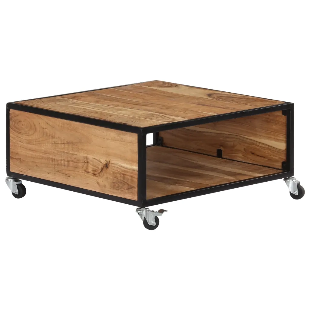Tavolino da salotto | Tavolino da caff¨¨ | Tavolino da Soggiorno 70x70x32 cm in Legno Massello d'Acacia