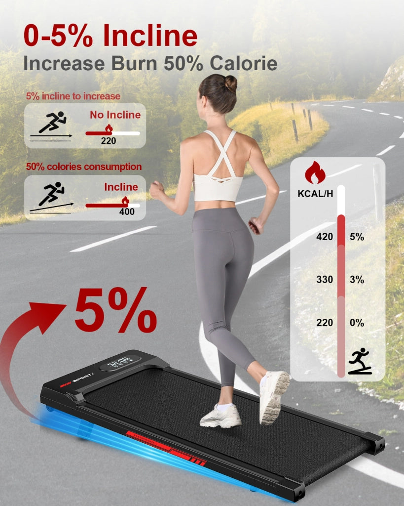 Tapis roulant, tapis roulant domestico , motore da 2,5 HP, tapis roulant a pendenza stretta, 1-8 km/h, con telecomando, display LED, 145 kg
