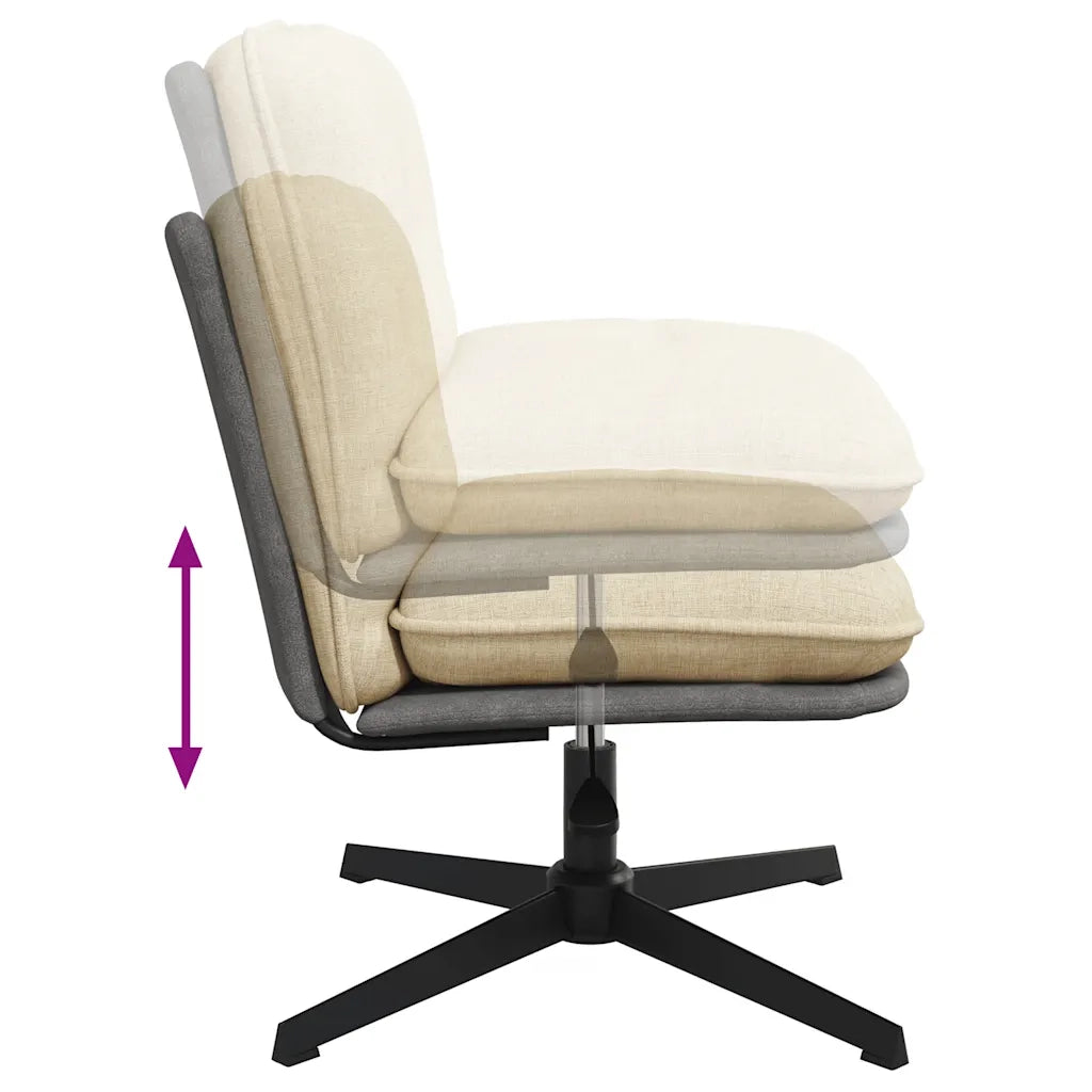 Sedia da Ufficio Girevole Crema in Tessuto 4105391