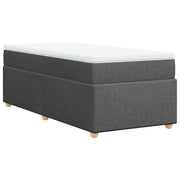 Letto singolo | Letto per adulti | Giroletto a Molle con Materasso Grigio Scuro 90x190 cm Tessuto