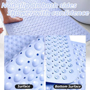 Douchehannoek 40 x 80 cm con morsetti - Duro, quadrato e resistente - Adatto per saune, bagni e superfici scivolose (blu)