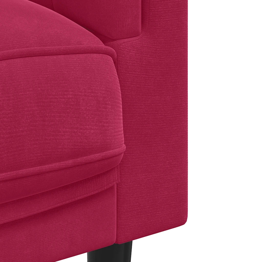 Divano Sedia-Poltrona con Cuscino Rosso Vino in Velluto