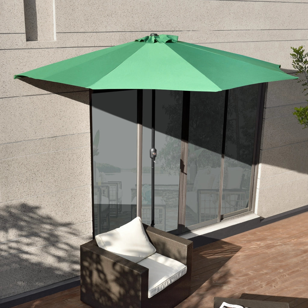 Ombrellone a Semicerchio Eger Parasole a Mezzaluna 300x150 cm Verde casa.pro