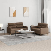 vidaXL Set di Divani 2 pz con Cuscini Marrone in Tessuto