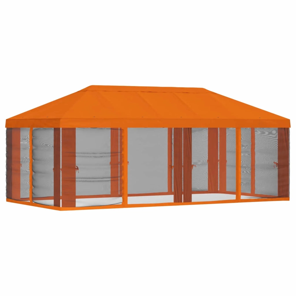 Copertura Gazebo con Pareti Laterali 6 x 3 m Arancione 900418