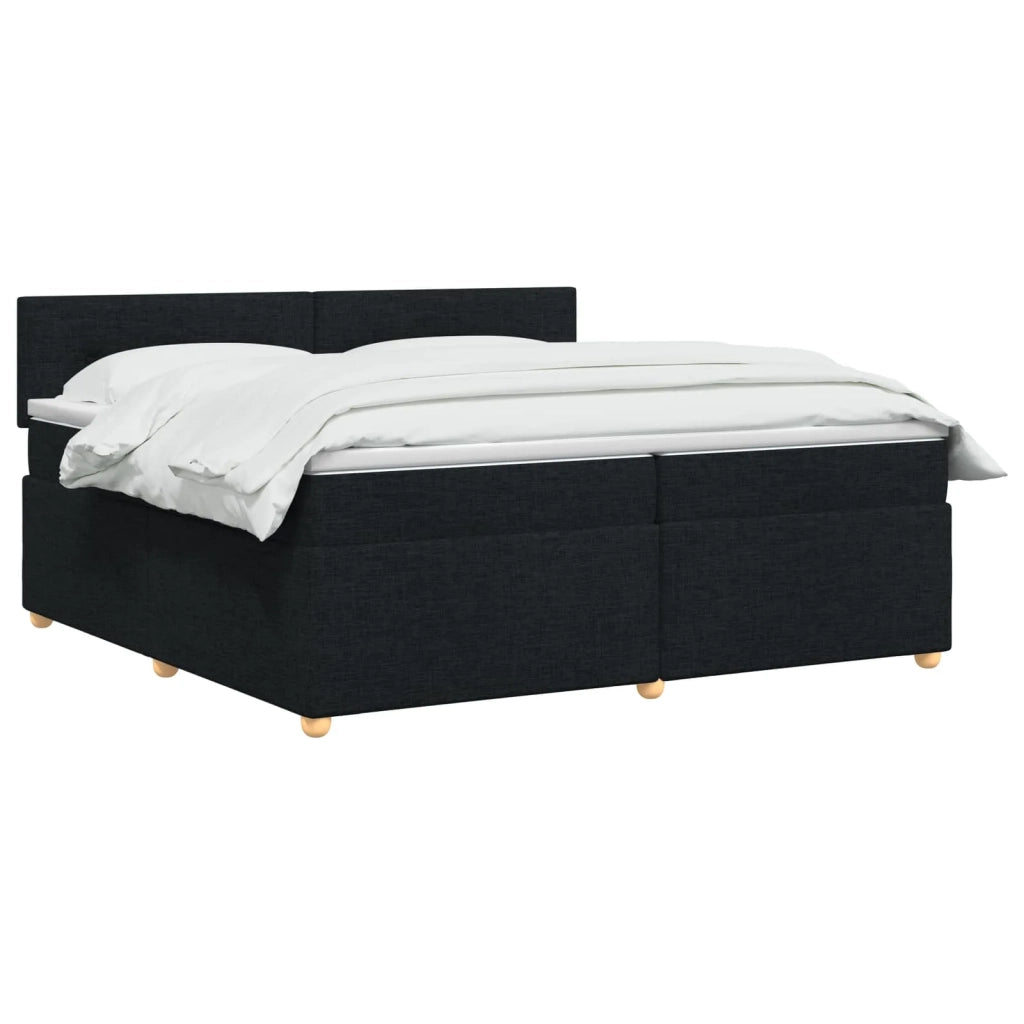 Letto box spring con materasso Nero 200 x 200 cm Tessuto 3452501