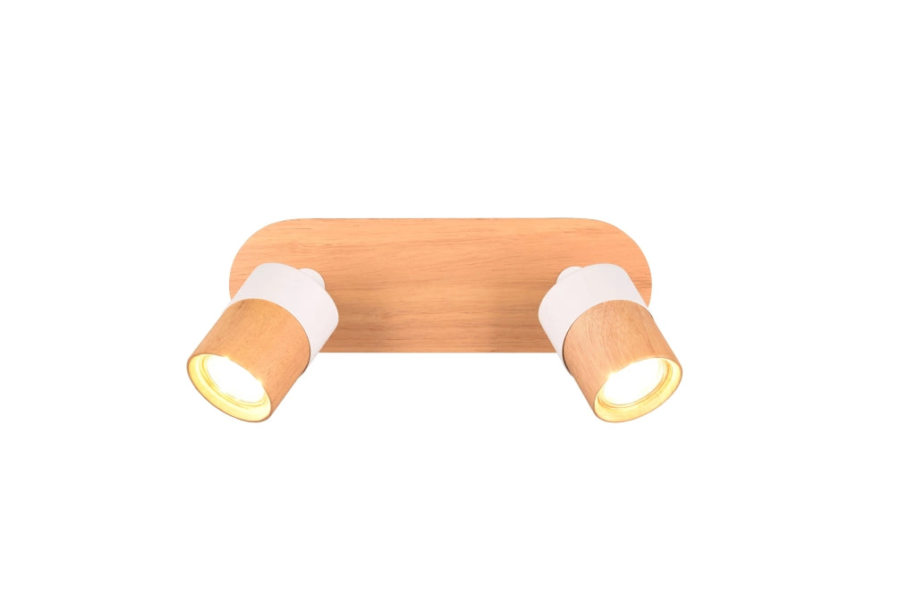 Barra 2 spots Aruni bianco e legno