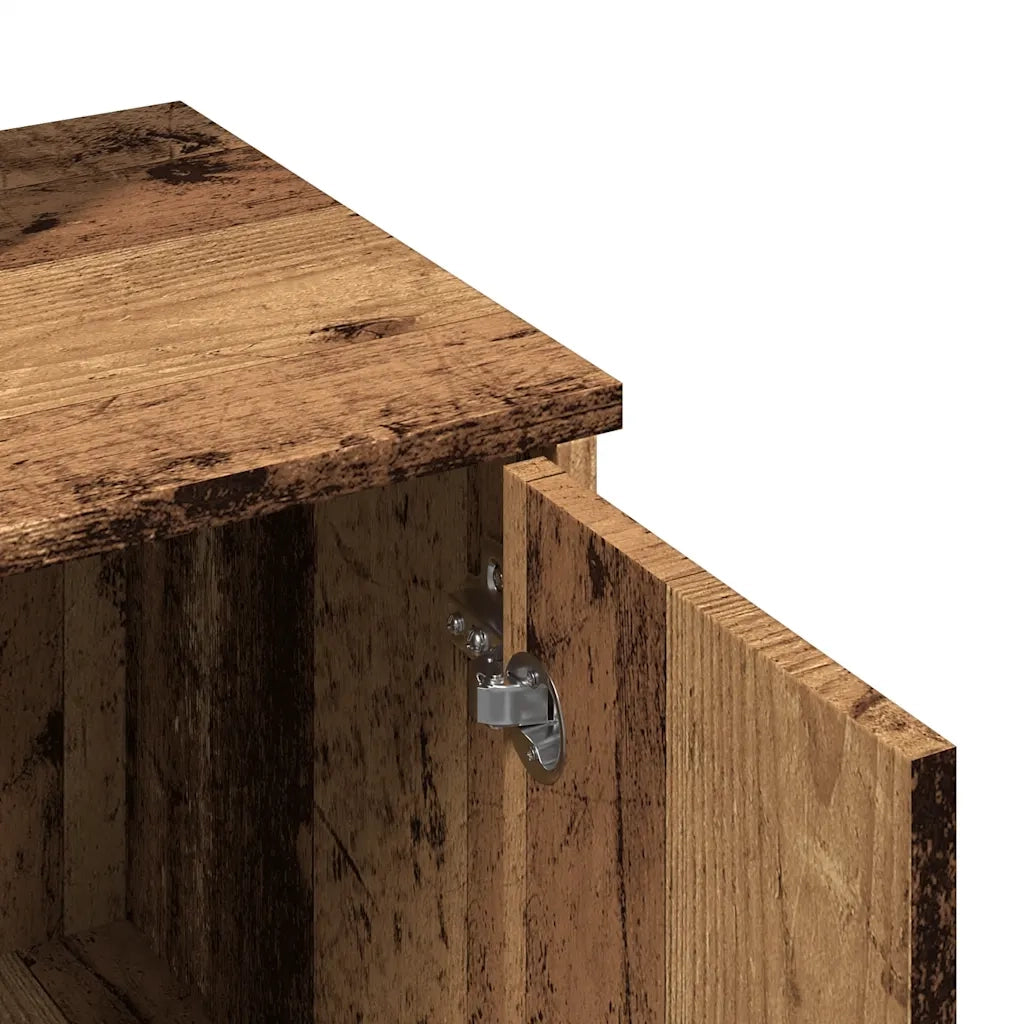 Toeletta con Specchio-Tavolo da Vanit¨¤ Legno Antico 86,5x35x136 cm