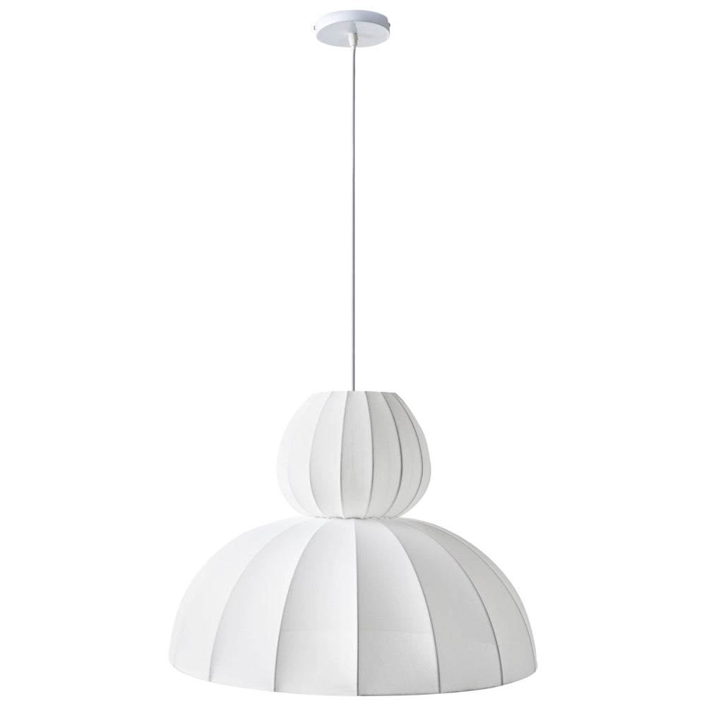 Lampada a sospensione in finta seta bianca Plafoniera Sala da pranzo Soggiorno Stile moderno
