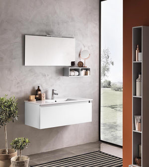 Mobile da Bagno sospeso Ibiza 14 Bianco Opaco Laccato TFT