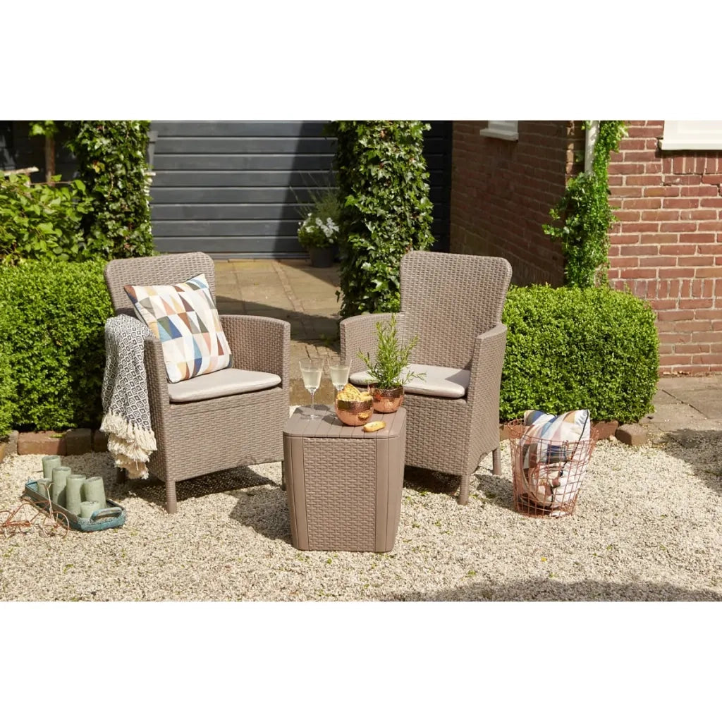 Keter Set da Pranzo per Esterni 3 pz Iowa Cappuccino 224383 408936