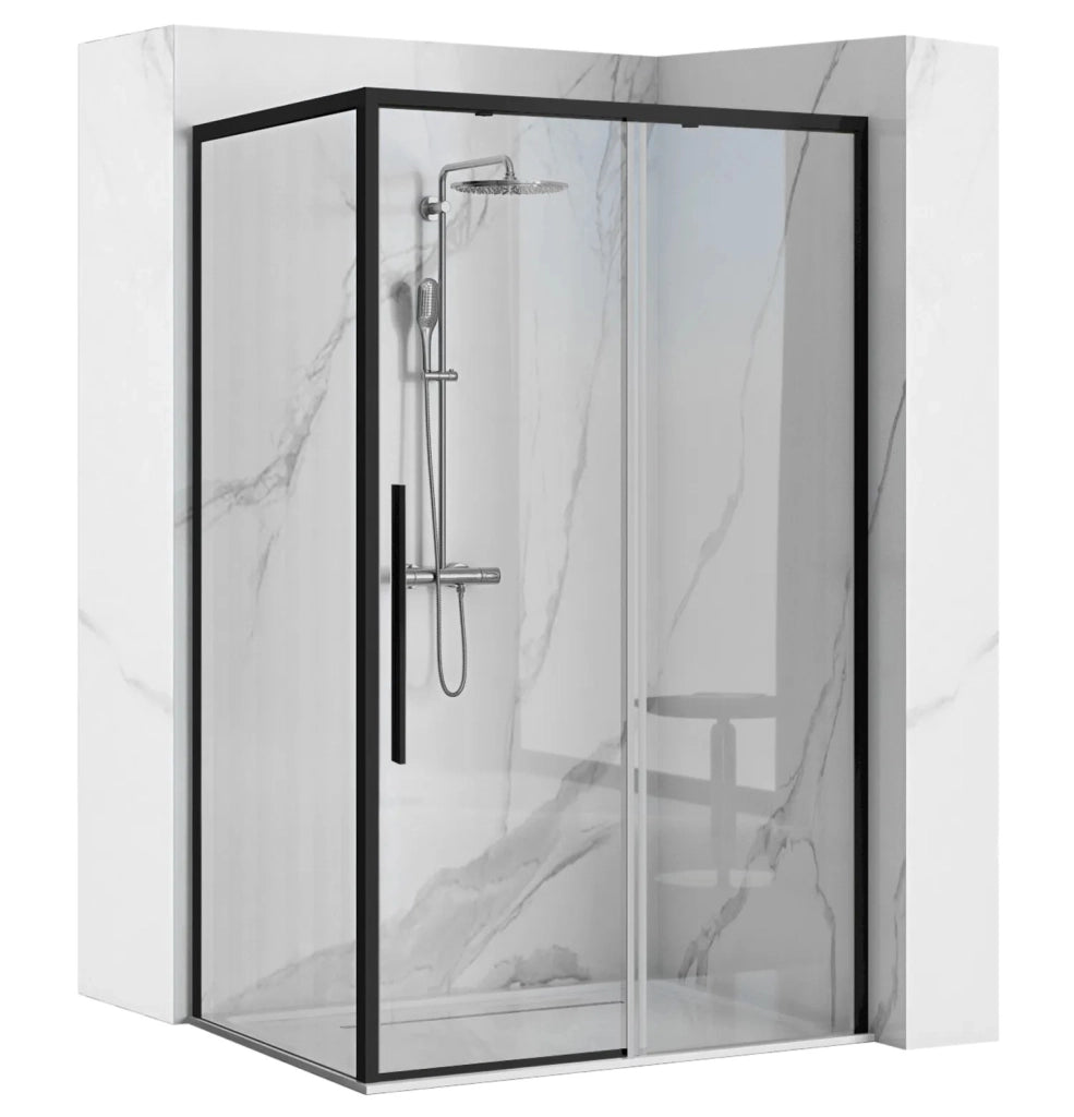 Cabina Doccia Solar Black Mat 100x80 con piatto doccia Savoy
