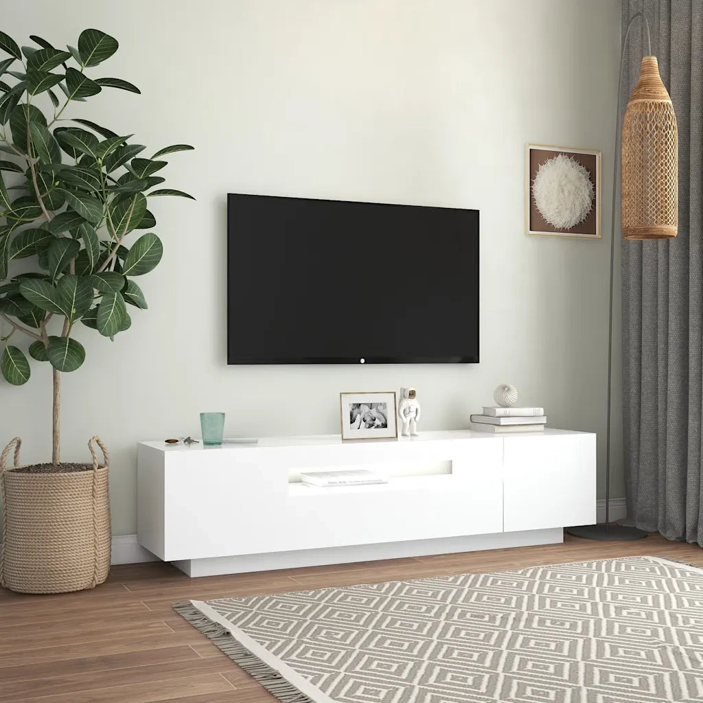 Mobile Porta TV con Luci LED Bianco 160x35x40 cm 804427