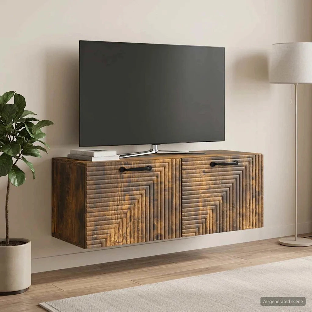 Mobile Porta TV da Muro Rovere Fumo 78,5 x 31 x 30 cm 898720