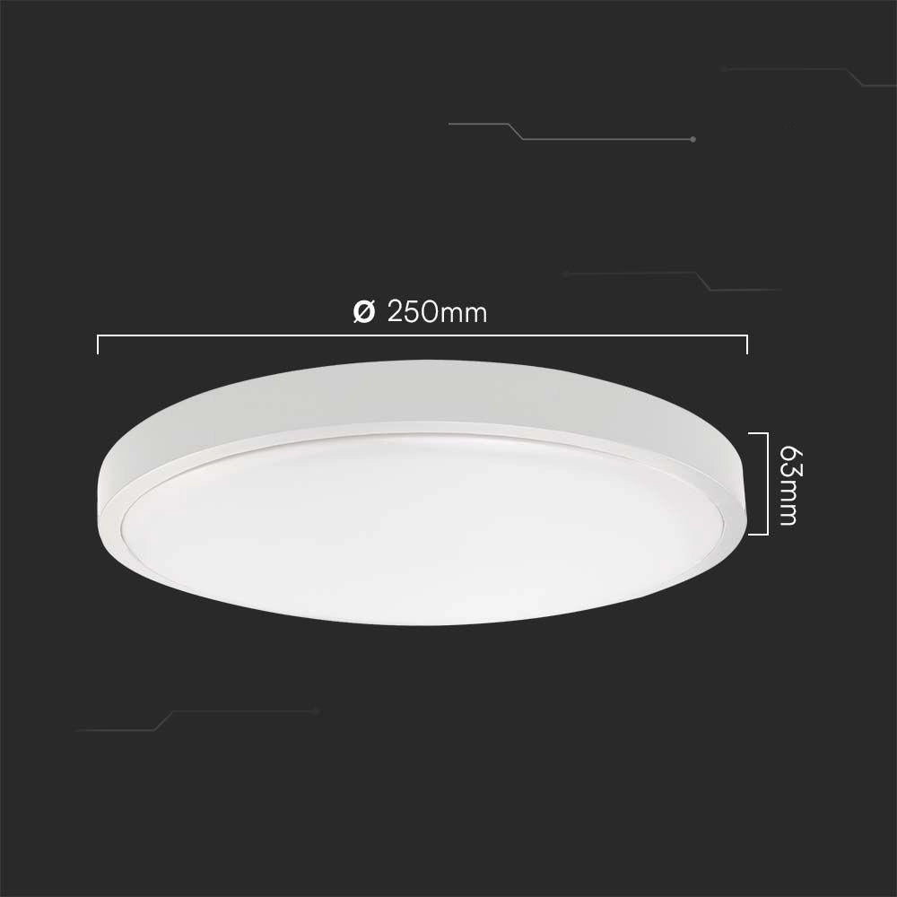 V-TAC Plafoniera LED tonda 25cm 18W 4000K IP44 bianca