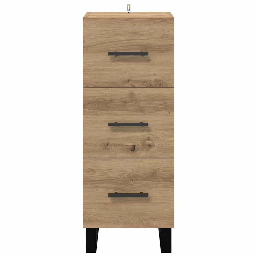 Credenza con Cassetto-Buffet-Armadio da cucina Rovere artigianale 34,5 x 34 x 90 cm