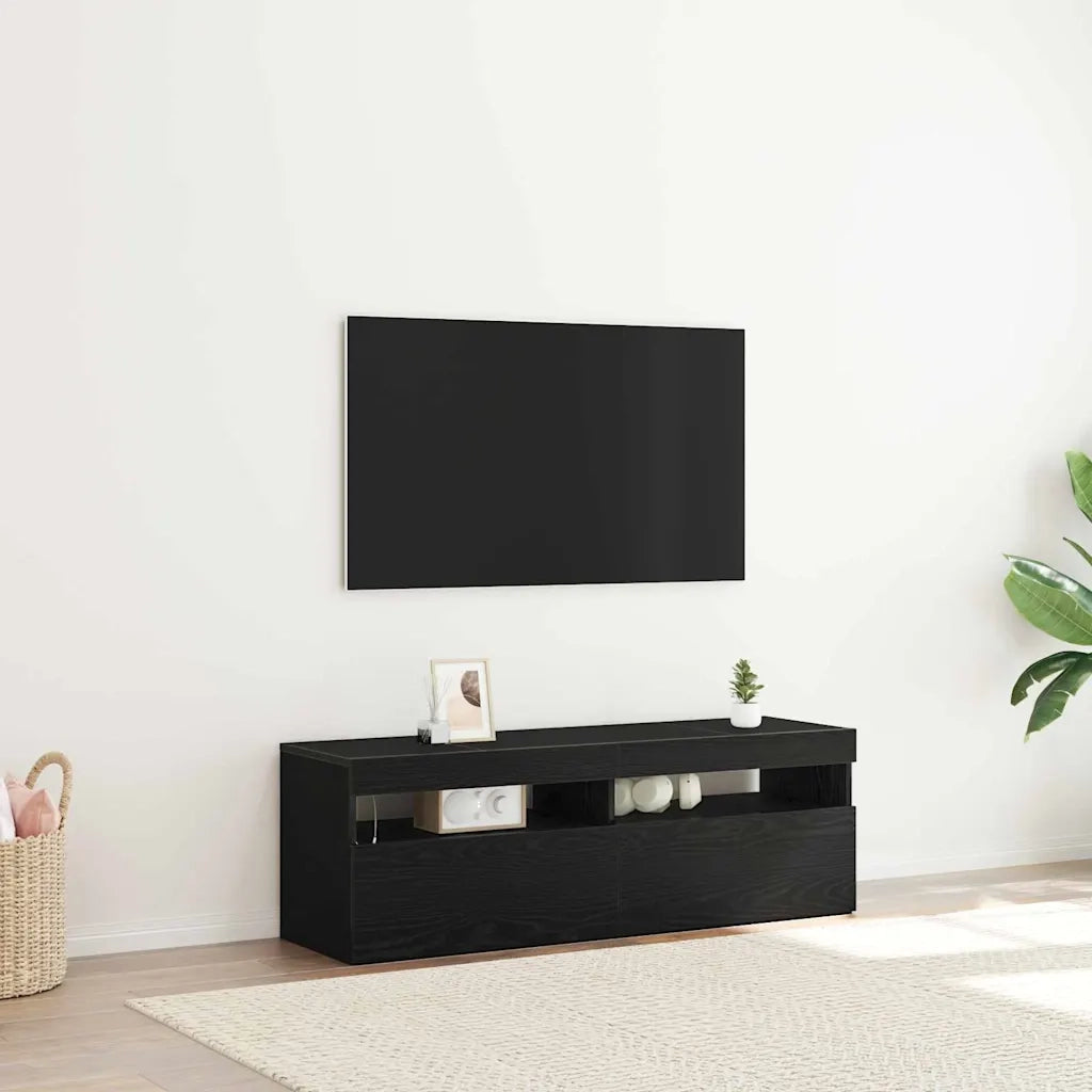 Mobile TV Rovere Nero 120 x 35 x 40 cm Legno multistrato 862553