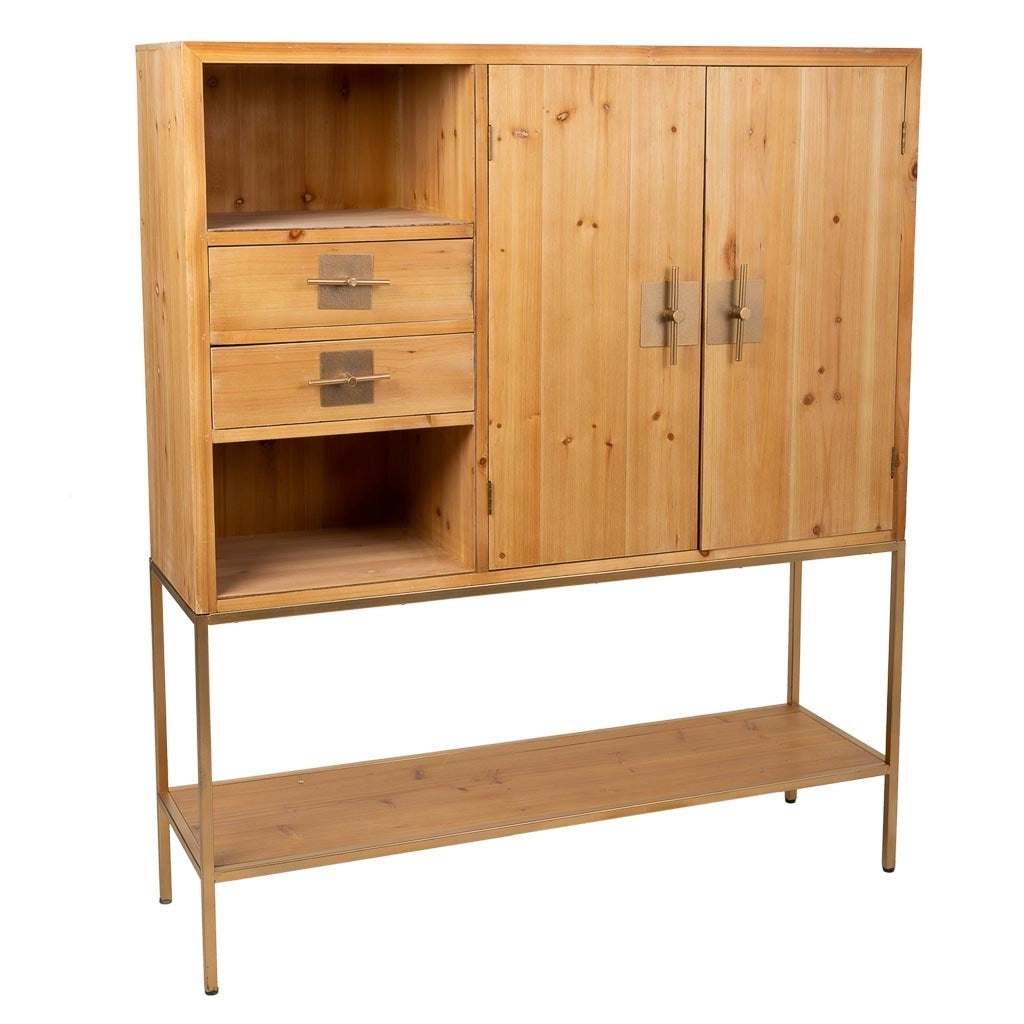 Credenza in legno e metallo marrone 120x37,5x139,5h