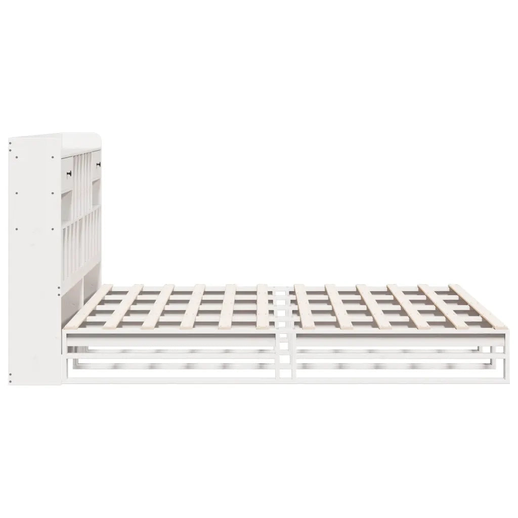 vidaXL Giroletto con Libreria senza Materasso 180x200 cm in Legno Pino