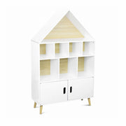 Scaffale per bambini in legno a forma di casa, bianco