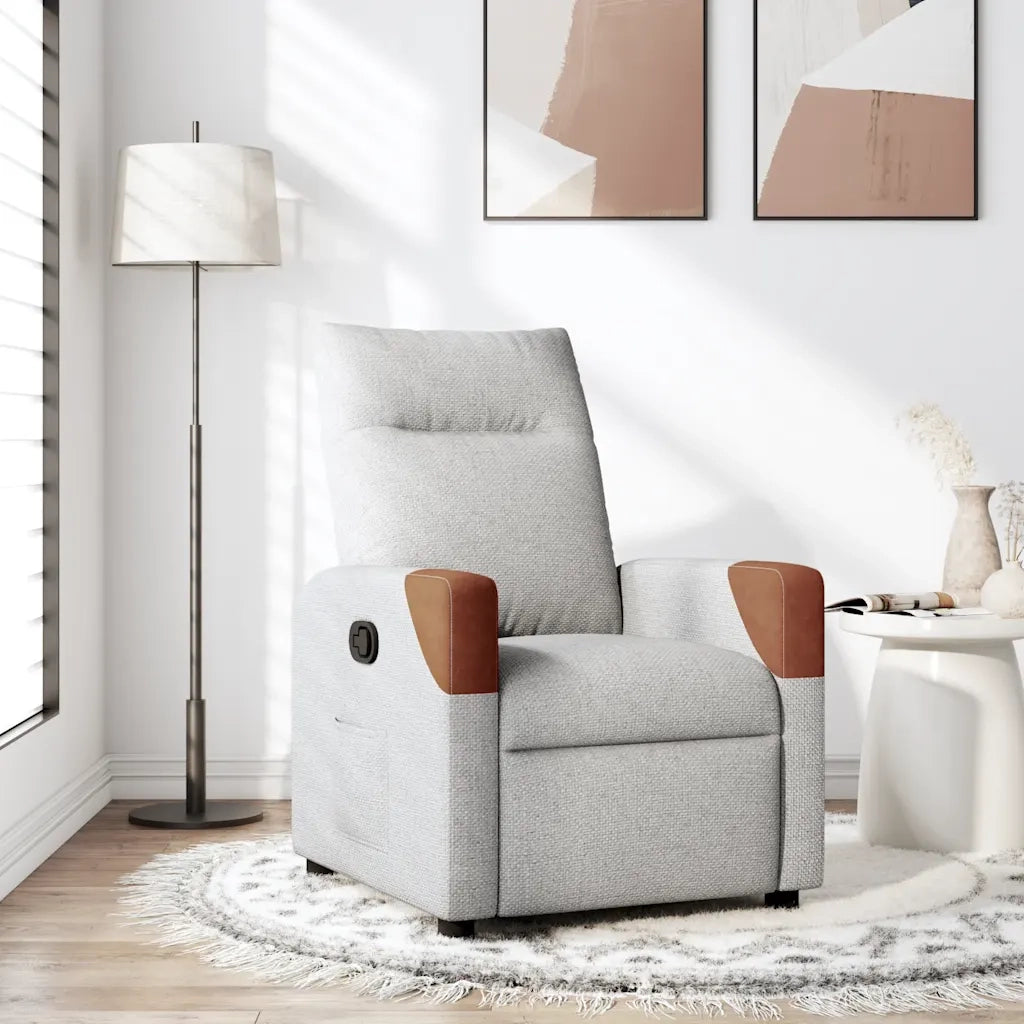Poltrona | Sedia Relax Reclinabile in Tessuto Grigio Nuvola