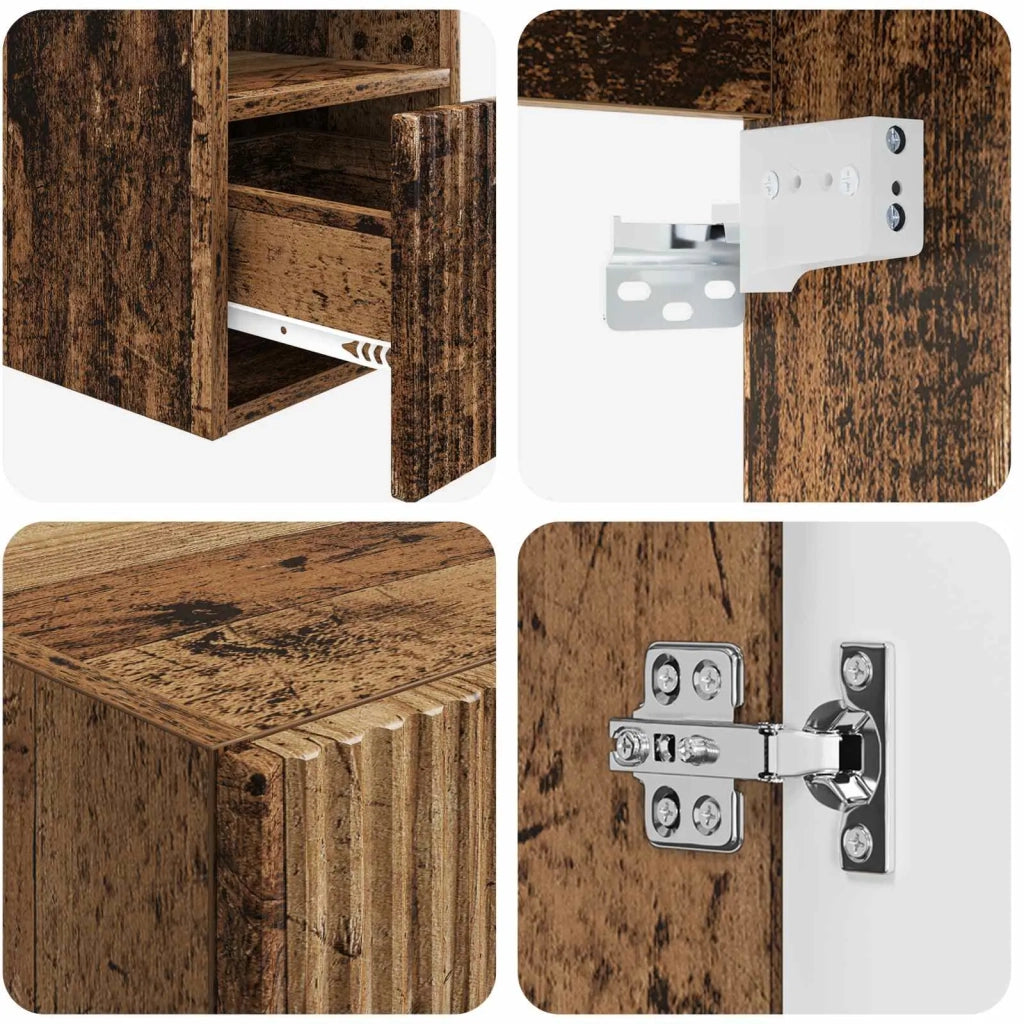 Set di mobili per il bagno 5 pz Legno antico 33 x 34,5 x 160 cm 3406011