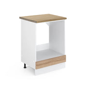 Mobile per forno da incasso R-Line Sonoma/Bianco 60 cm, PL Rovere Vicco