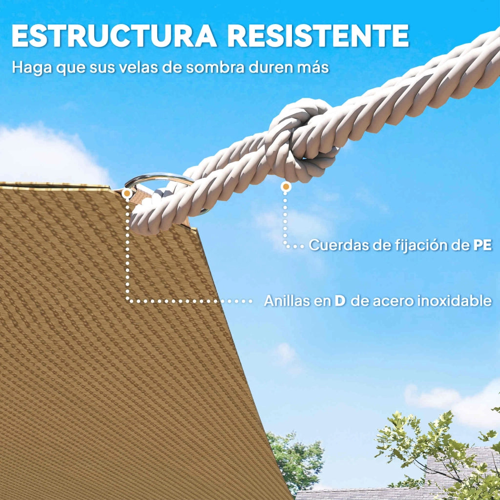 Toldo Vela Rettangolare 4x6 m ¨C zephmum ¨C HDPE Anti-UV per Giardino Patio
