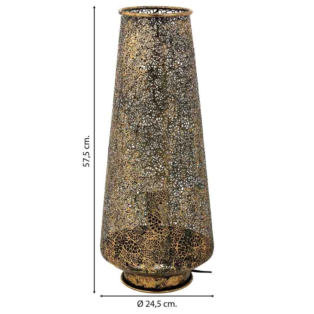 Lampada da tavolo in metallo dorato 24,5x24,5x57,5h