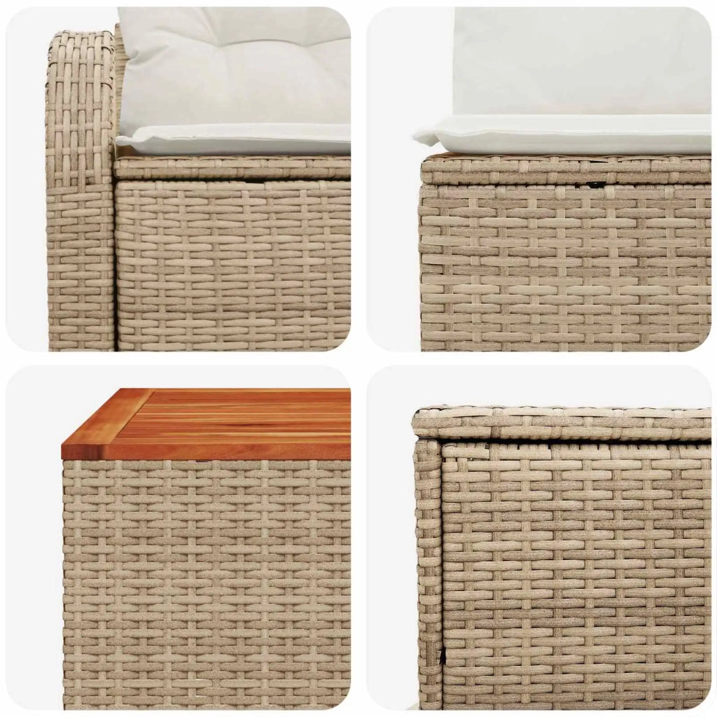 Set di divani 6 pz Beige e Bianco Crema 3447200