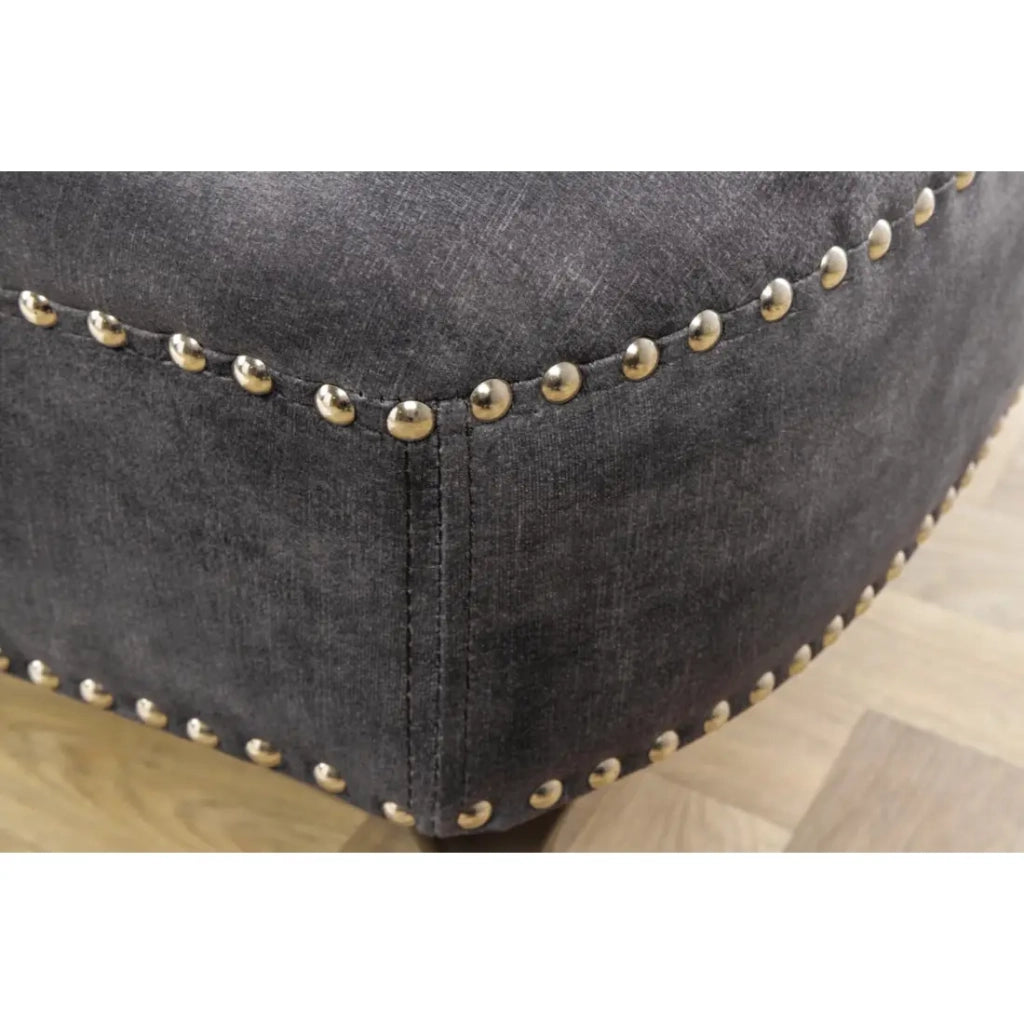 Méridienne EDGAR – Grigio scuro – Velluto stile barocco