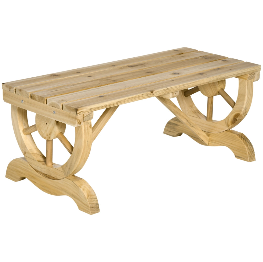 Panca da giardino rustica in legno naturale 98 x 50 x 39;5 cm; per 2 persone