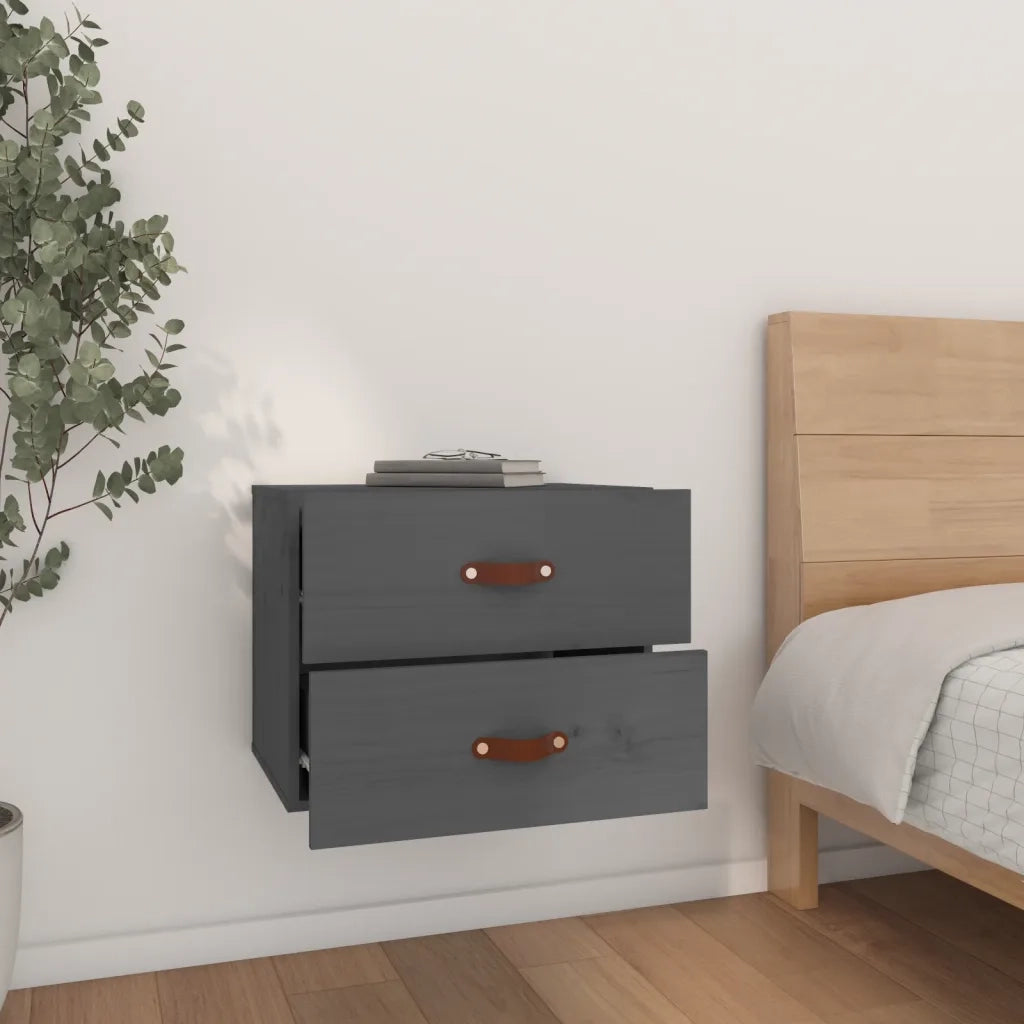 Comodino | Armadio da Notte | Mobiletto da notte a Muro Grigio 50x36x40 cm