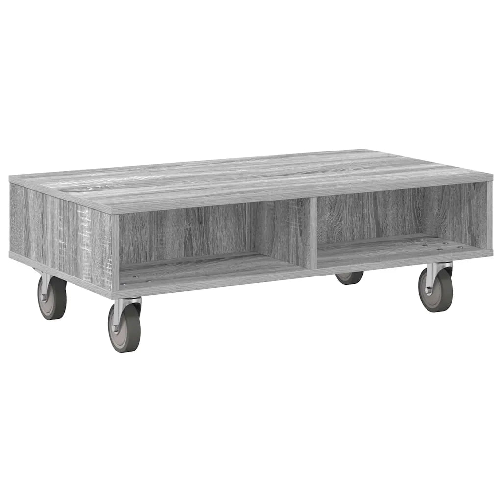 Tavolino con Ruote Grigio Sonoma 90 x 50 x 30 cm 891021