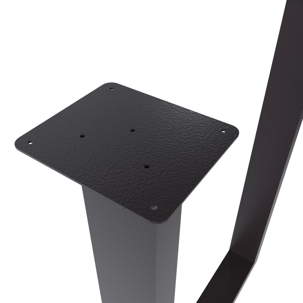 Set di 2 Gambe in Acciaio 'Holsted' per Mobili Fai da Te - Forma di U - Nero Opaco (AxL) 40 x 28 cm [en.casa]
