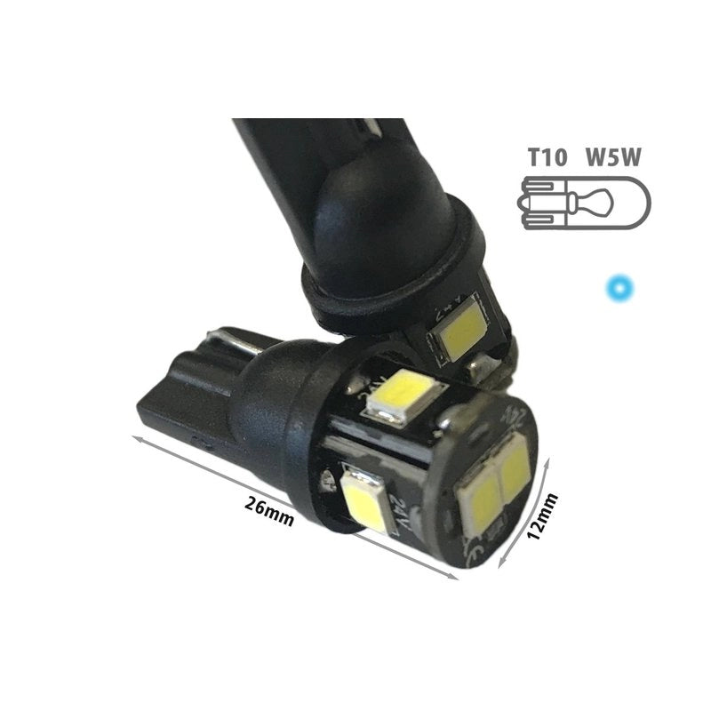 24V Lampada LED T10 W5W Bianco Freddo con 6 SMD 2835 360° No Polarità Durata Garantita