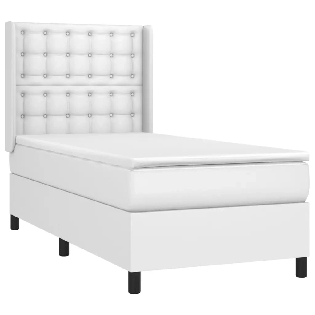 Giroletto a Molle con Materasso Bianco 80x200 cm in Similpelle