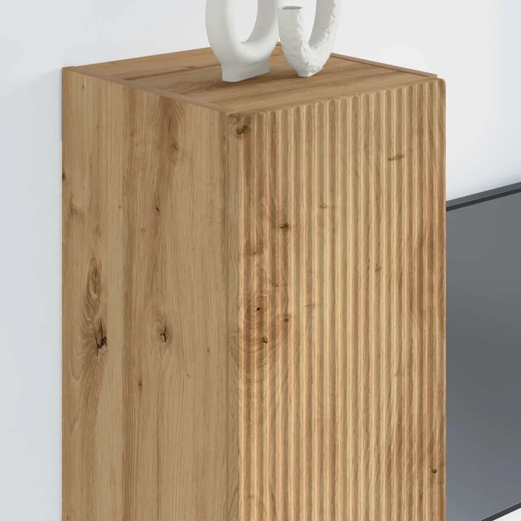 Mobile TV da parete 2 pcs Rovere Artigianale 30 x 31 x 80 cm