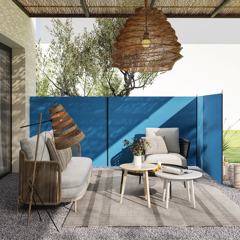 Paravento da giardino pieghevole ¨C zephmum ¨C Blu 540x150 cm