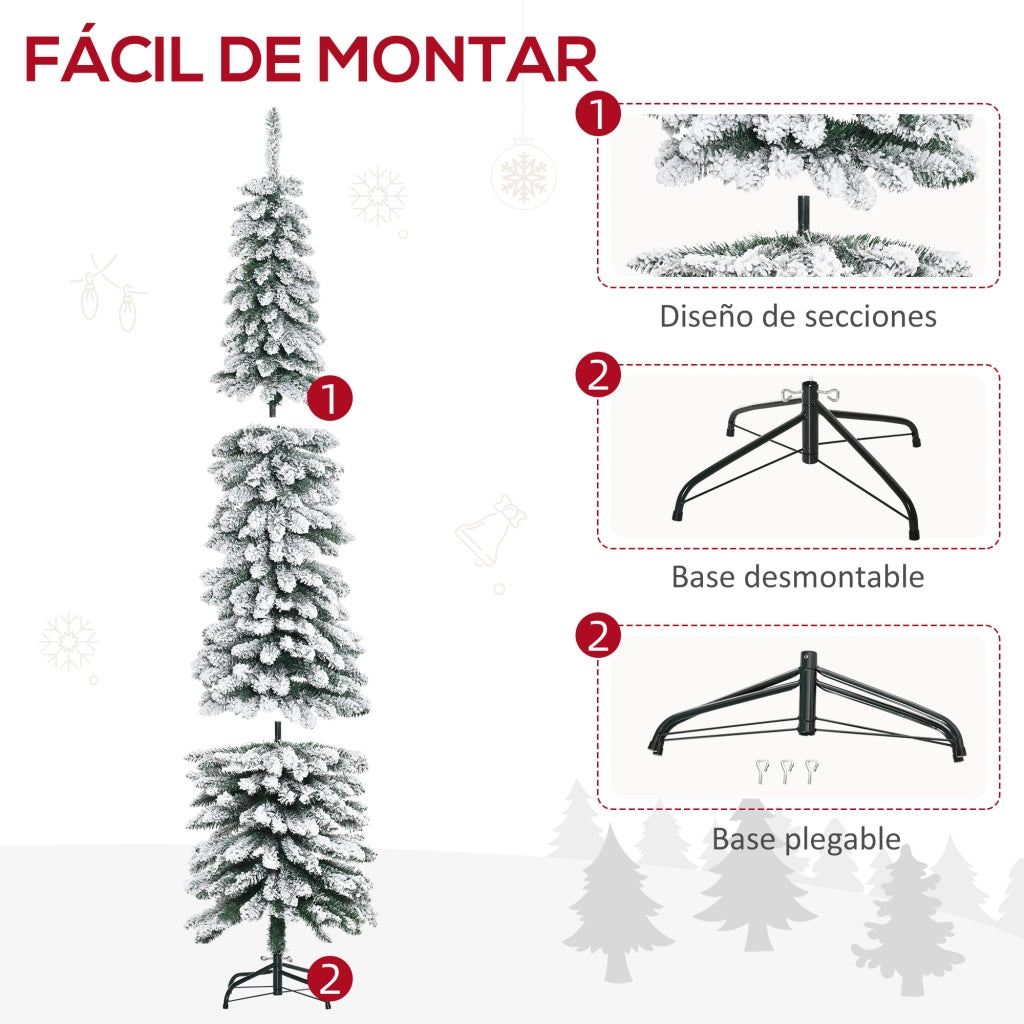 Albero di Natale Artificiale 210 cm ¨C zephmum ¨C Effetto Neve 490 Rami Verde Interni