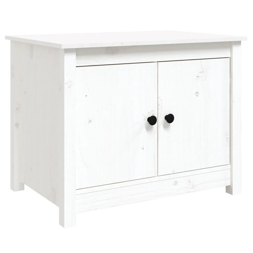 Tavolino da Salotto-Tavolino da soggiorno-Tavolo Bianco 71x49x55cm in Legno Massello di Pino
